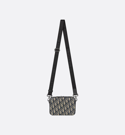 Pochette zippée à bandoulière Toile jacquard Dior Oblique noir - #2