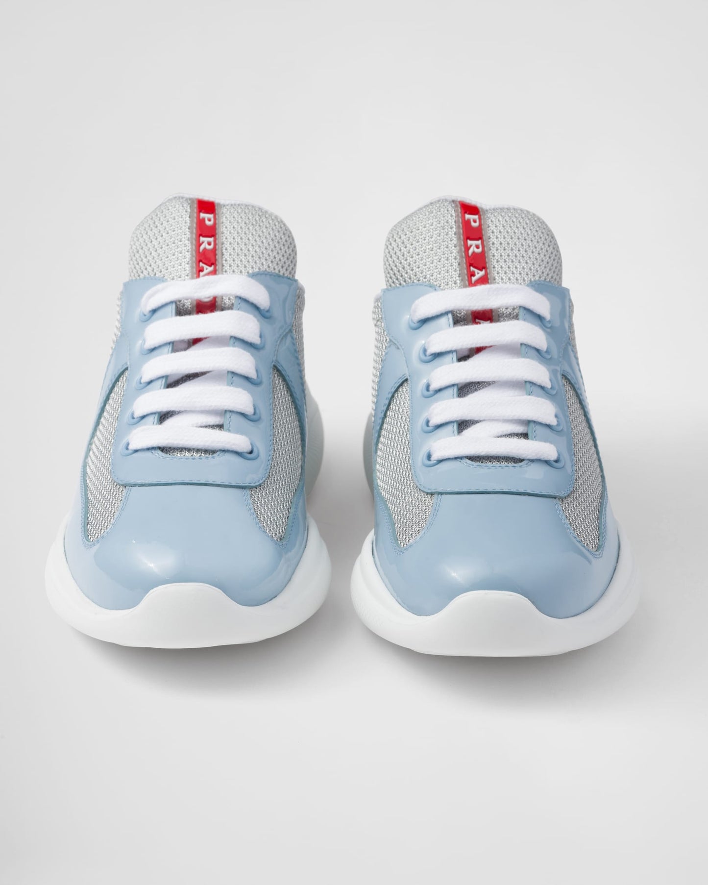 Baskets Prada America’s Cup en tissu Bike bleu ciel