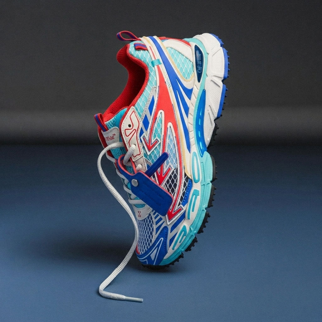 OFF WHITE SS26 Be Right Back Sneaker FIERY RED - COBALT BLUE