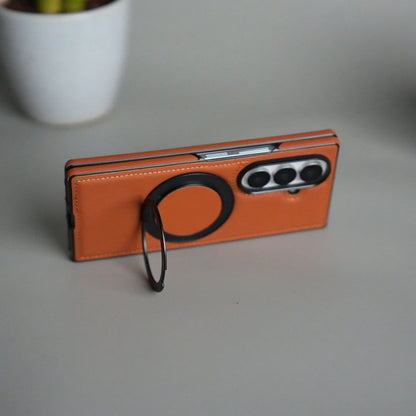Premium Leather Magnetic Ring Stand