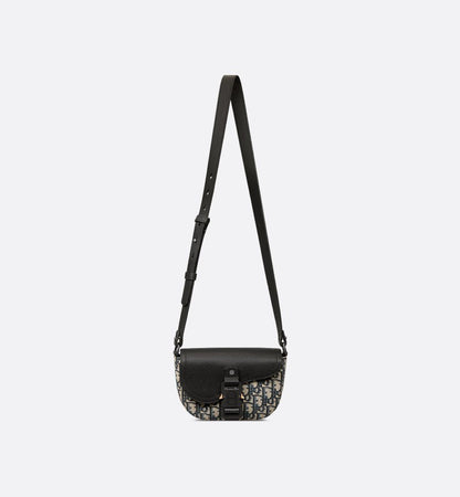 Mini sac Messenger à rabat Saddle Noir et Beige