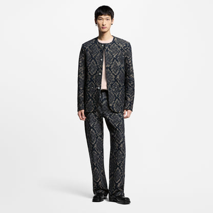 Pantalon droit en denim graphique