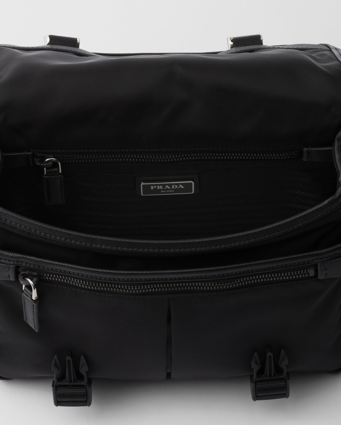 Sac porté épaule en Re-Nylon et cuir Saffiano - #12