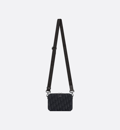 Pochette zippée à bandoulière
Toile jacquard Dior Oblique noir - #1