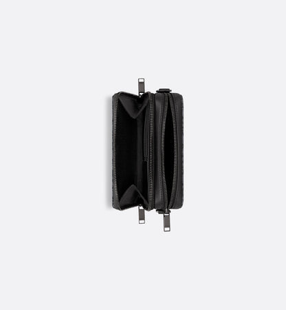 Pochette zippée à bandoulière
Toile jacquard Dior Oblique noir - #1