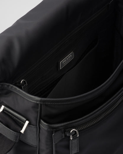 Sac porté épaule en Re-Nylon et cuir Saffiano - #9