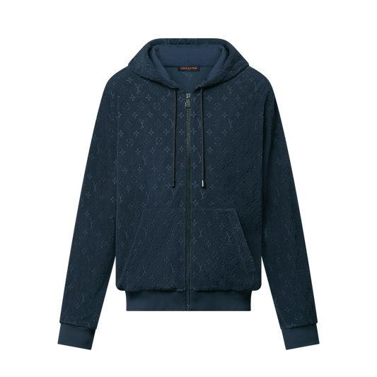 Sweat à capuche Monogram zippé en French Terry