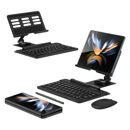 WorkDesk Pro™ Z Fold Wireless Keyboard & 360° Multi-Angle Stand Set