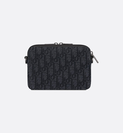 Pochette zippée à bandoulière
Toile jacquard Dior Oblique noir - #1
