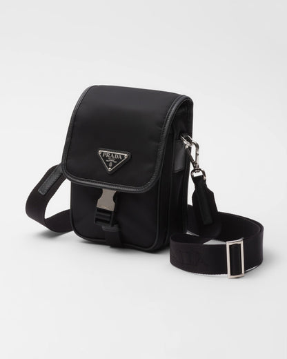 Sac porté épaule en Re-Nylon et cuir Saffiano - #6