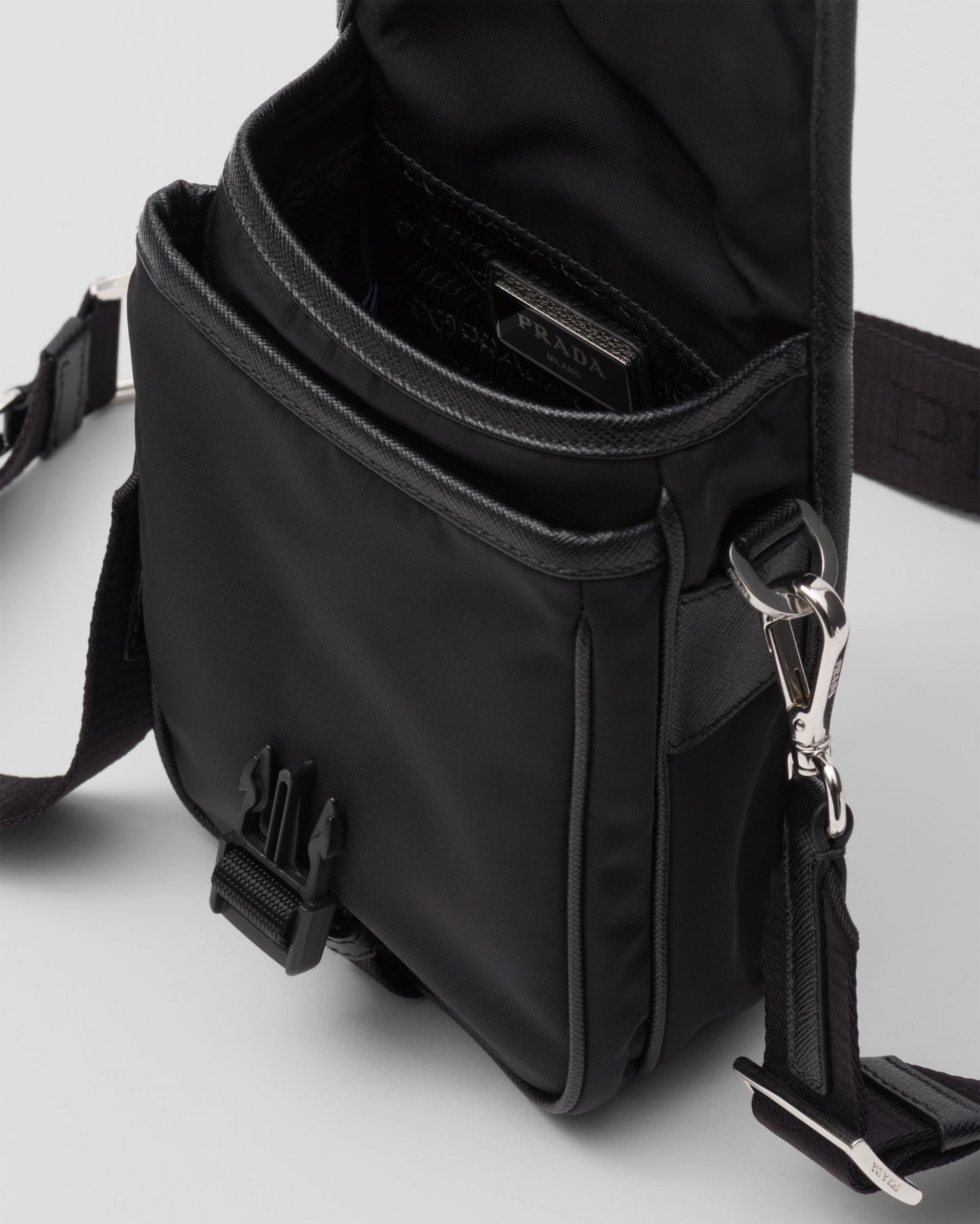 Sac porté épaule en Re-Nylon et cuir Saffiano - #6