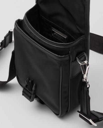 Sac porté épaule en Re-Nylon et cuir Saffiano - #6