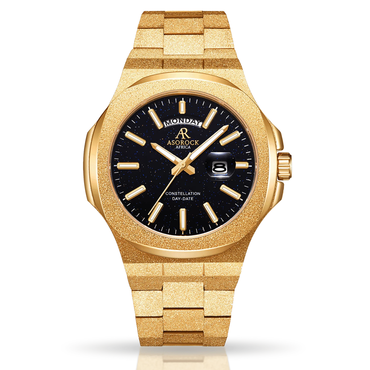 Gold/Black Frosted Stardust Constellation Day Date
