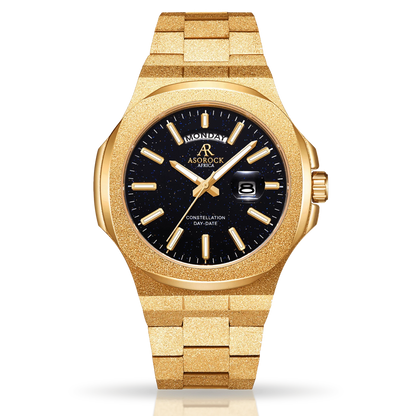 Gold/Black Frosted Stardust Constellation Day Date