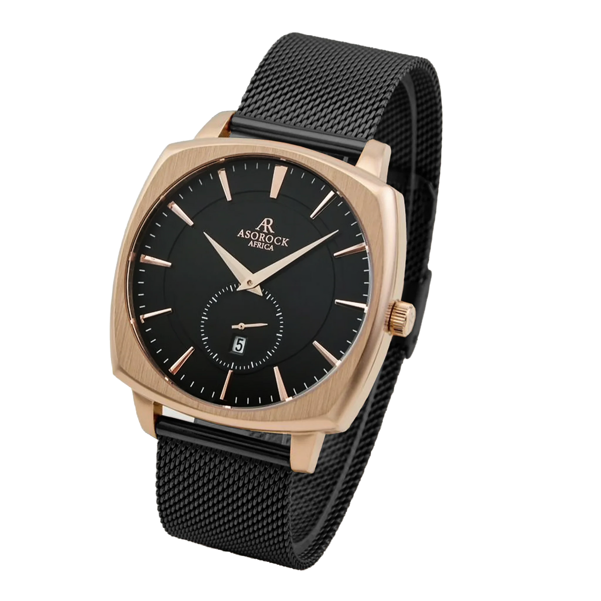 RoseGold/Black Monolith (black mesh strap)