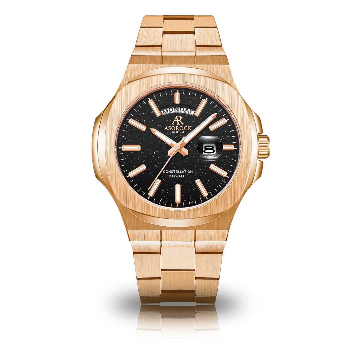 Rosegold/Black plain Constellation Day Date
