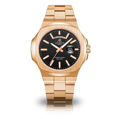 Rosegold/Black plain Constellation Day Date