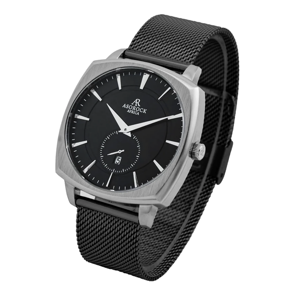Black/Silver Monolith (black mesh strap)