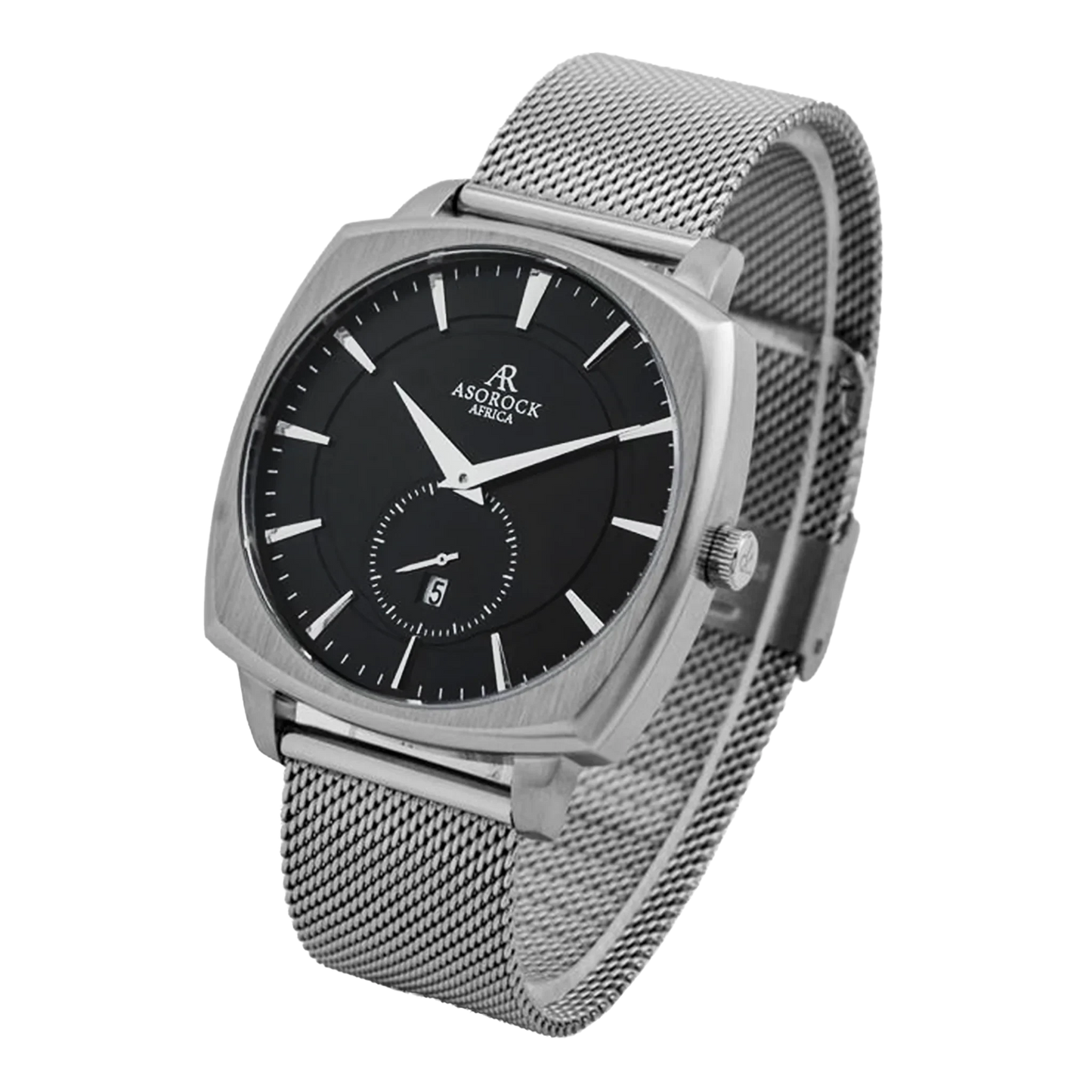 Black/Silver Monolith (silver mesh strap)