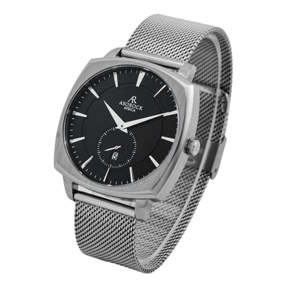 Black/Silver Monolith (silver mesh strap)