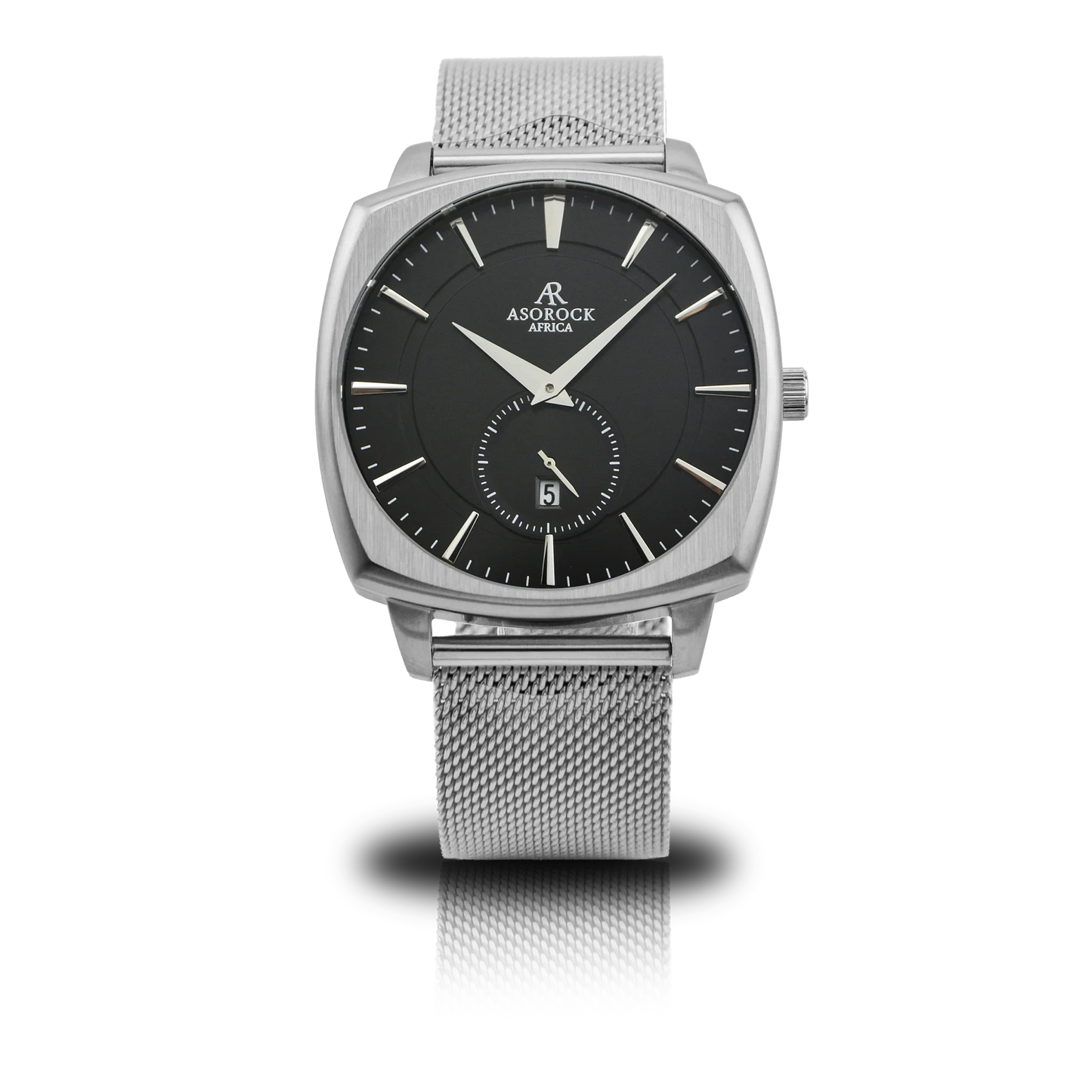 Black/Silver Monolith (silver mesh strap)