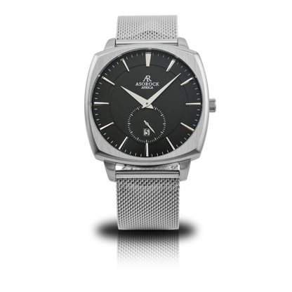 Black/Silver Monolith (silver mesh strap)
