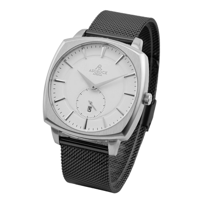Silver/White Monolith (black mesh strap)