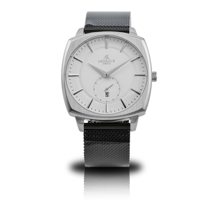 Silver/White Monolith (black mesh strap)