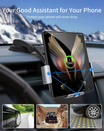 ChargeClamp Pro™ Z Fold Wireless Auto-Clamping Car Charger