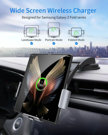 ChargeClamp Pro™ Z Fold Wireless Auto-Clamping Car Charger