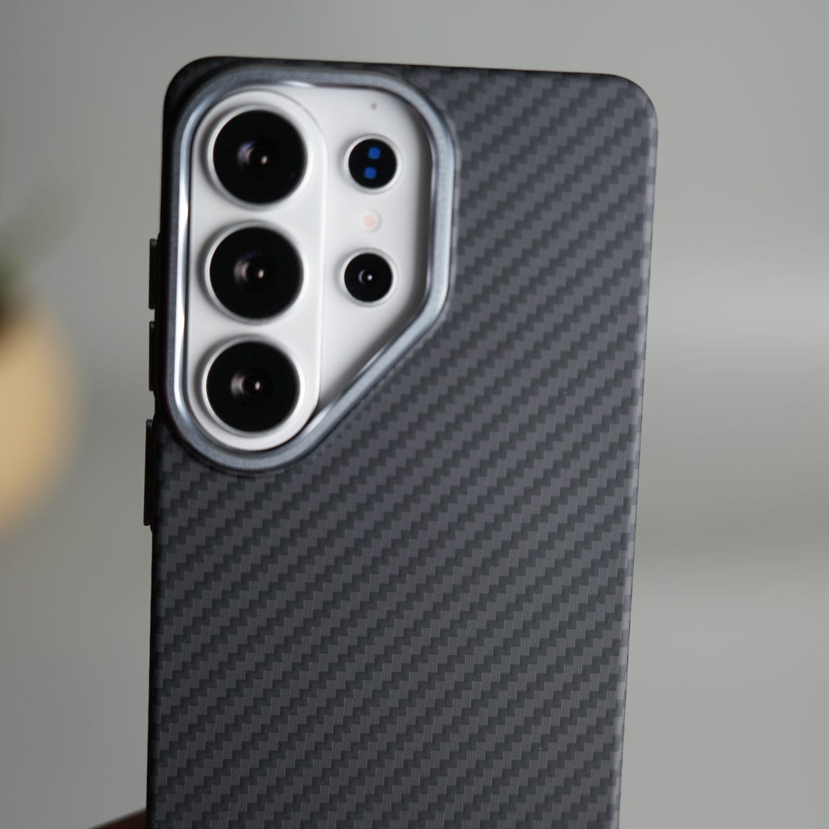 Galaxy S26 Ultra Carbon Fiber Texture Design Hard Pc MagSafe Case Cover BLACK