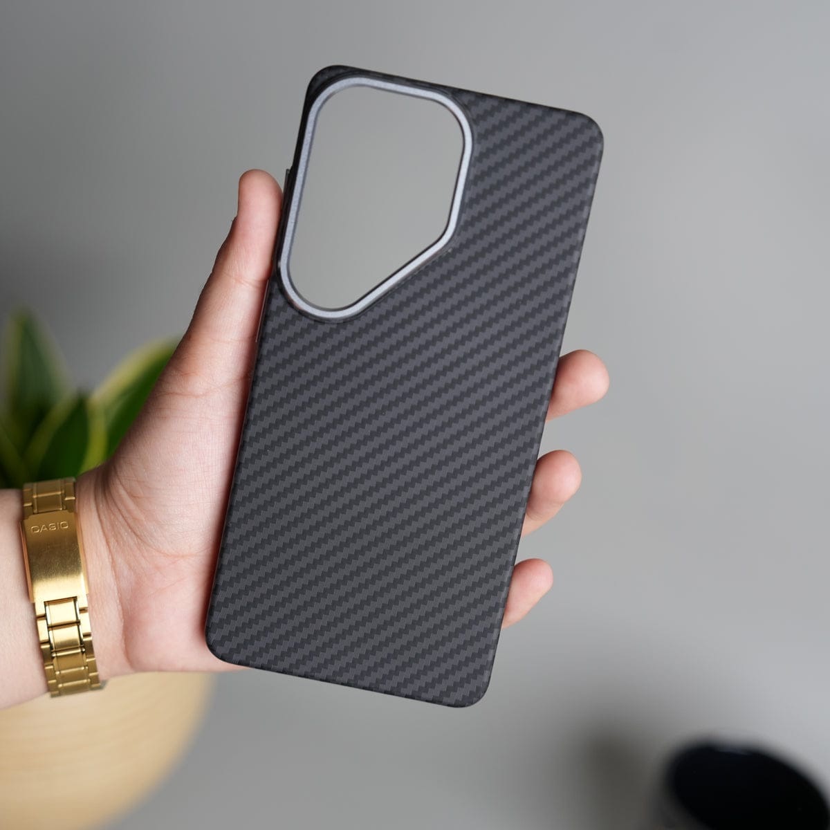 Galaxy S26 Ultra Carbon Fiber Texture Design Hard Pc MagSafe Case Cover BLACK