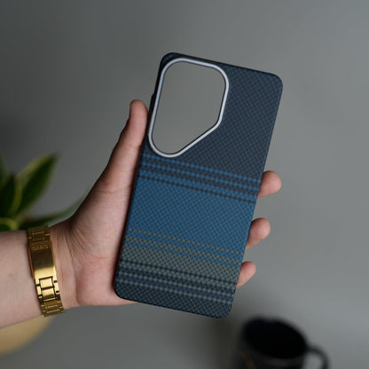 Galaxy S26 Ultra Carbon Fiber Texture Design Hard Pc MagSafe Case Cover BlueLine
