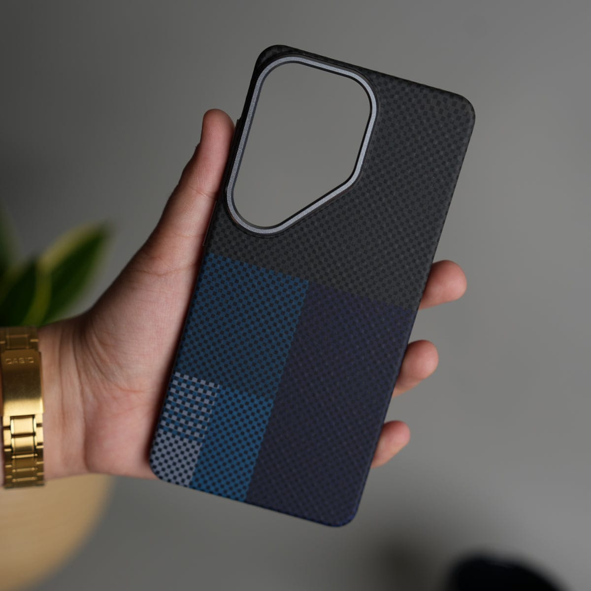 Galaxy S26 Ultra Carbon Fiber Texture Design Hard Pc MagSafe Case Cover BlueMix Design