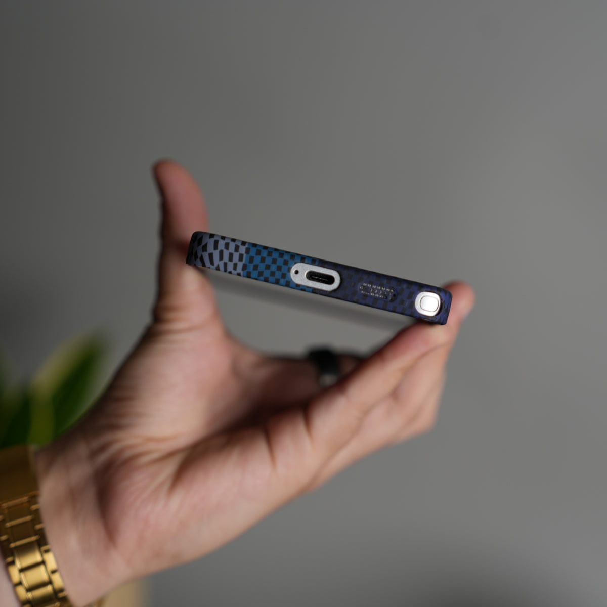 Galaxy S26 Ultra Carbon Fiber Texture Design Hard Pc MagSafe Case Cover BlueMix Design
