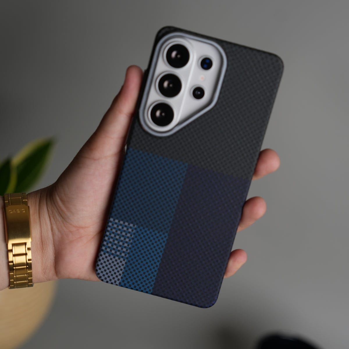 Galaxy S26 Ultra Carbon Fiber Texture Design Hard Pc MagSafe Case Cover BlueMix Design