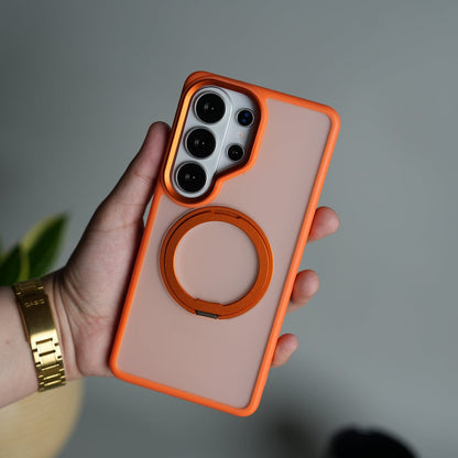 Galaxy S26 Ultra Frosted Cover With Metal Stand and Metal Camera Bump