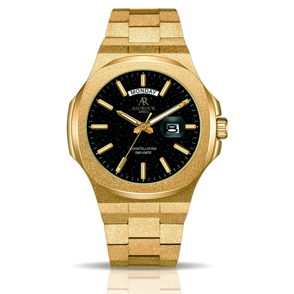Gold/Black Frosted Stardust Constellation Day Date