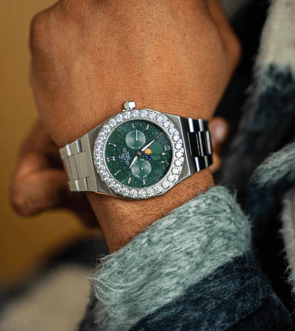 Iced diamond bezel transporter - plain straps