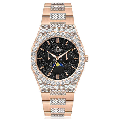 Iced transporter - Big diamond bezel - Half iced strap
