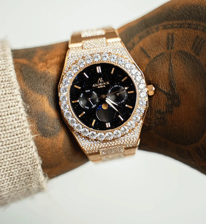 Iced transporter - Big diamond bezel - Half iced strap