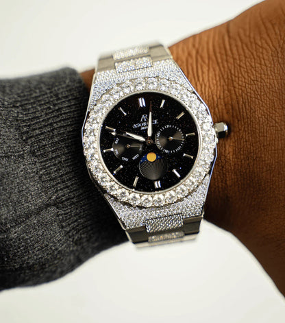 Iced transporter - Big diamond bezel - Half iced strap