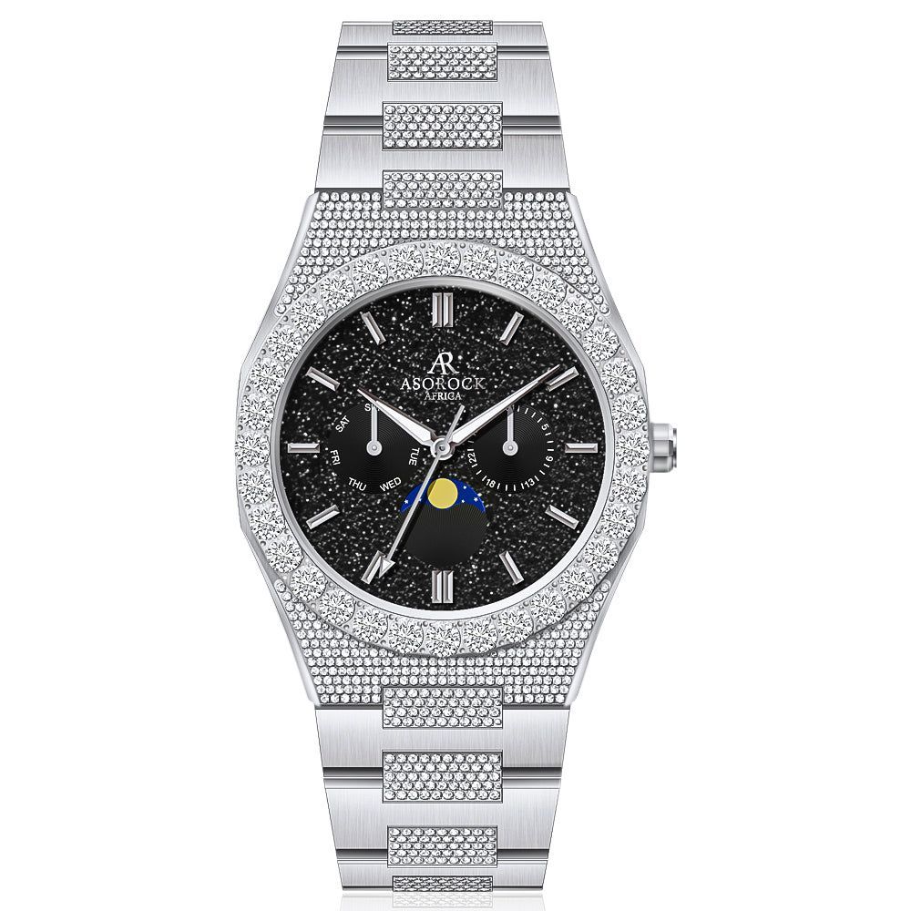 Iced transporter - Big diamond bezel - Half iced strap