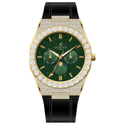 Iced transporter - Big diamond bezel - rubber strap