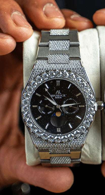 Iced transporter - Small diamond bezel - Half iced strap