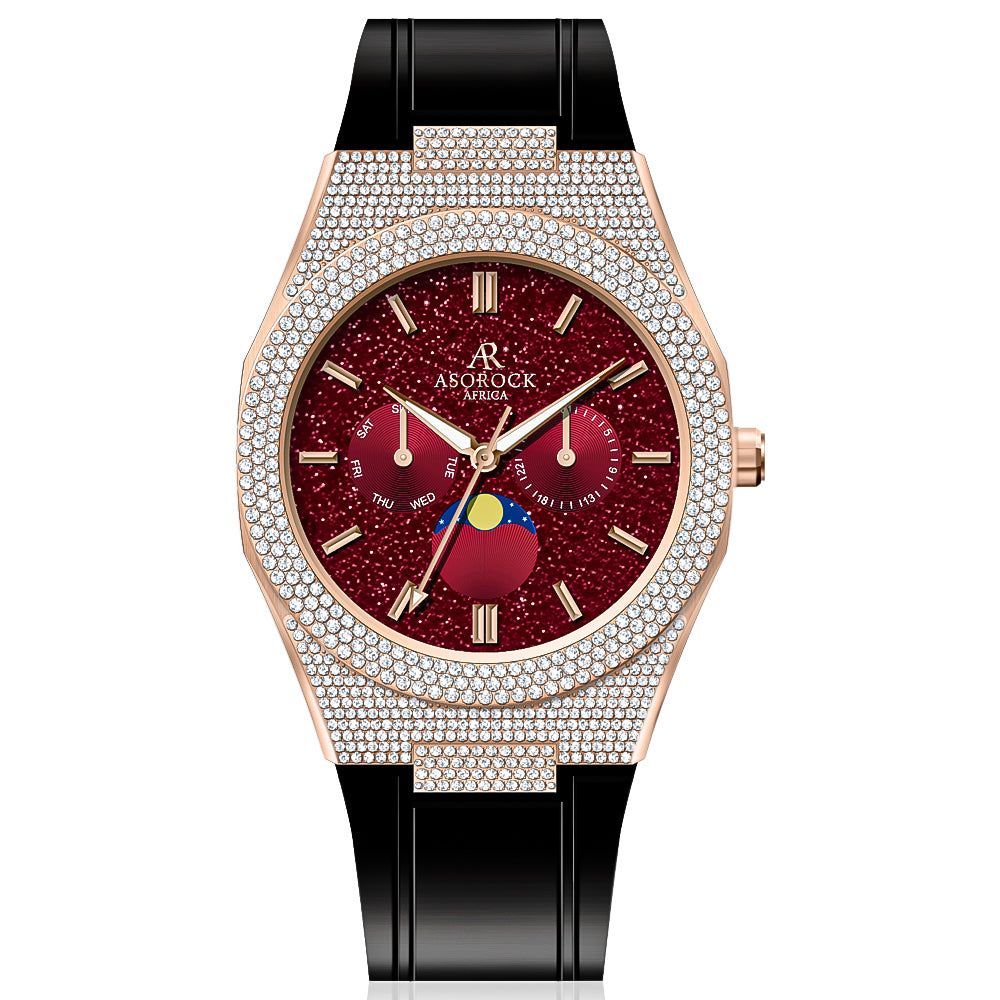 Iced transporter - small diamond bezel - rubber strap