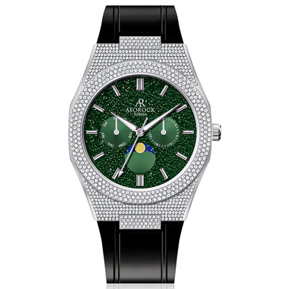 Iced transporter - small diamond bezel - rubber strap
