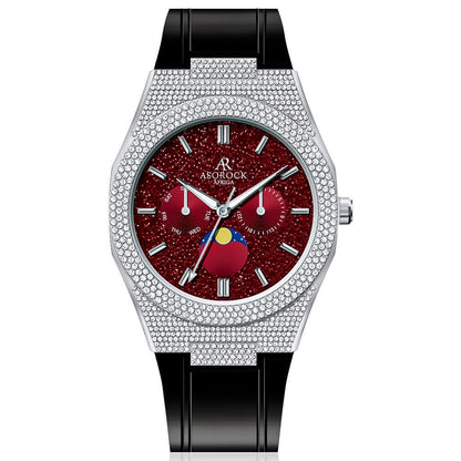 Iced transporter - small diamond bezel - rubber strap