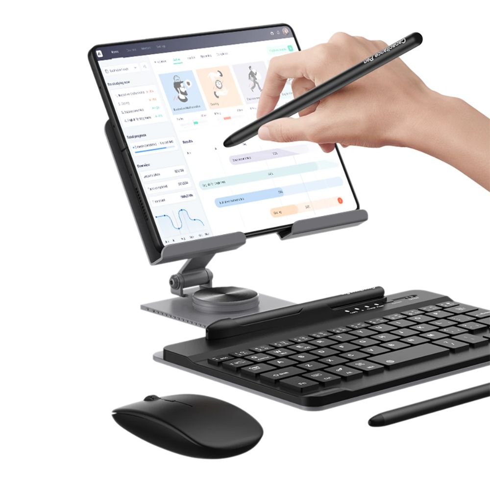 WorkDesk Pro™ Z Fold Wireless Keyboard & 360° Multi-Angle Stand Set